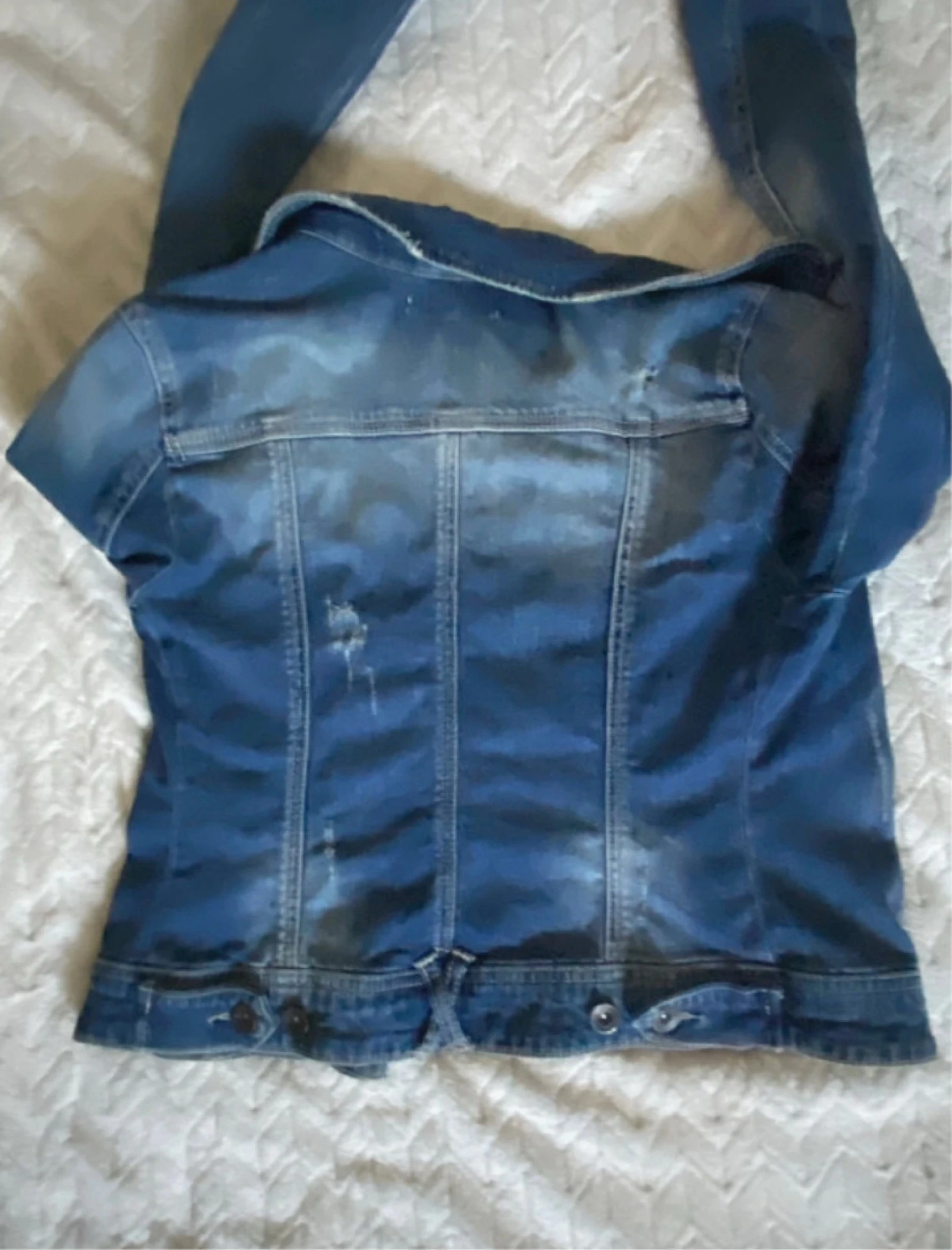 Stradivarius spijkerjas in lichtblauwe destroy-stijl - Maat M – photo 3